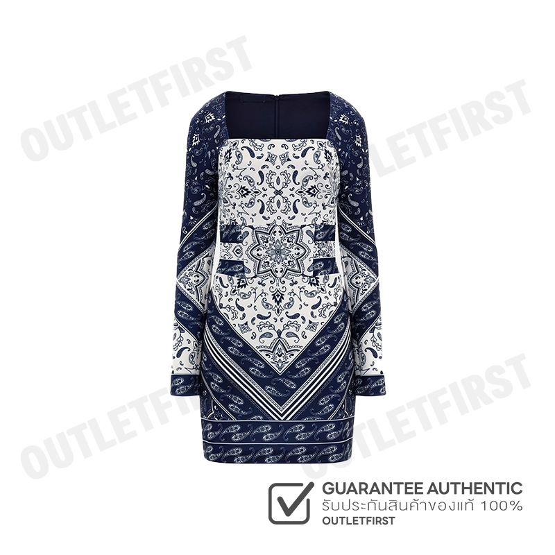 GUESS รุ่น WOMEN BANDANA PRINT MINI DRESS BLUE MULTI CODE: W3BK0IK9UN2 P7LN ชุดเดรส เสื้อผ้าแฟชั่นผู