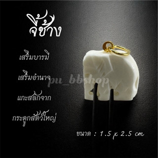 จี้ช้าง แกะจากกระดูกสัตว์ใหญ่ ขนาด 1.5*2.5 cm.