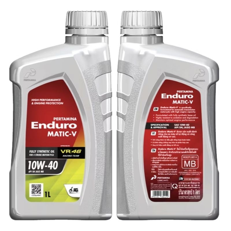 น้ำมันเครื่อง ENDURO รุ่น 4T RACING 10W40 ขนาด 1L. สำหรับรถออโต้ สูตรสังเคราะห์100%