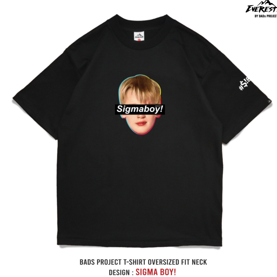 EVERESTER เสื้อยืด เสื้อคอฟิต Heavy Cotton เสื้อผู้ชาย Oversize รุ่น Sigma boy ดำ เสื้อผ้าผู้ชาย EXP