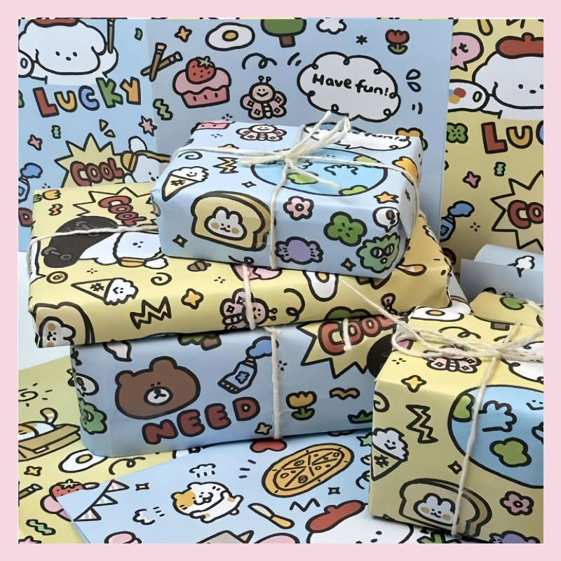 พร้อมส่ง กระดาษห่อของขวัญ กระดาษอาร์ตมัน DIY 70*50cm สําหรับห่อของขวัญ แบบหนา กันน้ํา สําหรับตกแต่งปาร์ตี้ปีใหม่ ตกแต่งง - รูปที่ 3