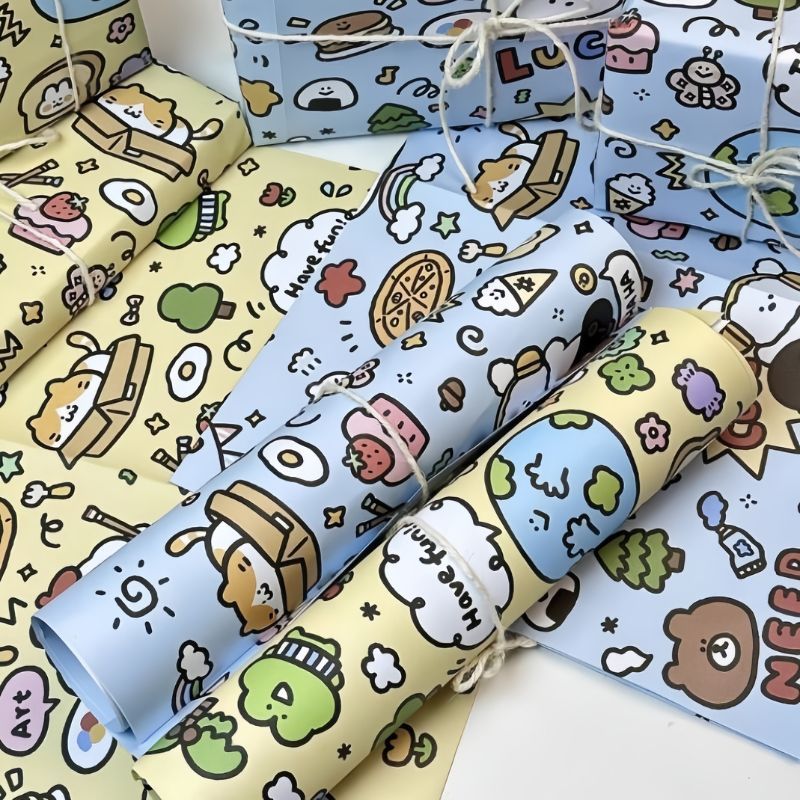 พร้อมส่ง กระดาษห่อของขวัญ กระดาษอาร์ตมัน DIY 70*50cm สําหรับห่อของขวัญ แบบหนา กันน้ํา สําหรับตกแต่งปาร์ตี้ปีใหม่ ตกแต่งง - รูปที่ 6