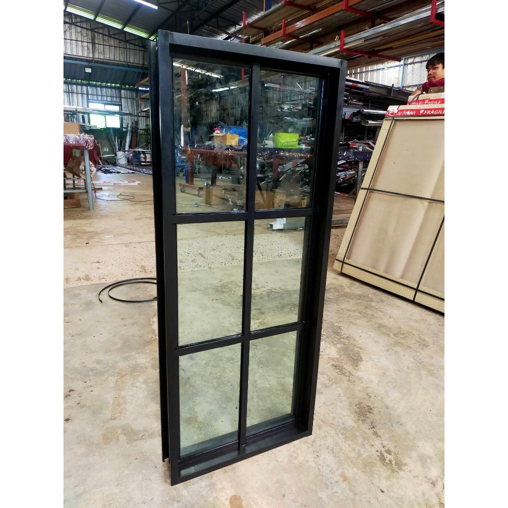 หน้าต่างแบบปิดตายแต่งลายกว้าง50cmสูง/40/100/110/120/150/200cm(ขนาดรวมวงกบ)