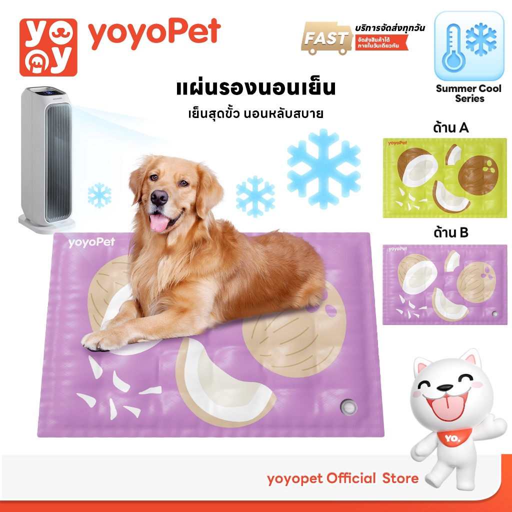 yoyopet : Cool gel mat ที่นอนเจลเย็น รุ่นเติมน้ำ แผ่นรองนอน ลายฟรุ๊ตตี้ รับซัมเมอร์ เบาะเย็น นอนสบาย