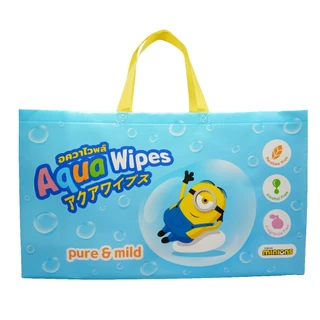 สินค้าแถม กระเป๋ามินเนี่ยน โปรโมชั่นซื้อผ้าเปียกมินเนี่ยน  ซื้อครบ 1 แพ็ค ได้รับกระเป๋าฟรี (มูลค่า 199 บาท)