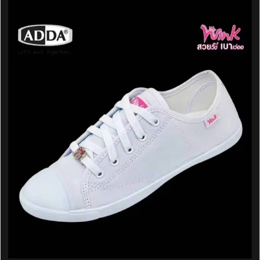 ADDA NEW 2025 รองเท้าผ้าใบนักเรียนแบบผูกเชือก สวย เบา วิ๊ง รุ่น 41H20
