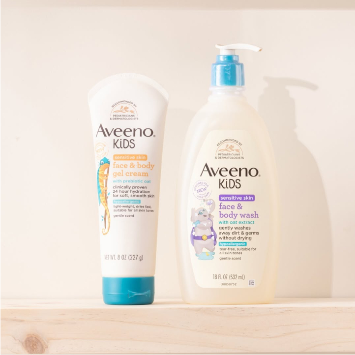 Aveeno, Kids, Face & Body Gel Cream, Gentle, 8 oz (227 g)