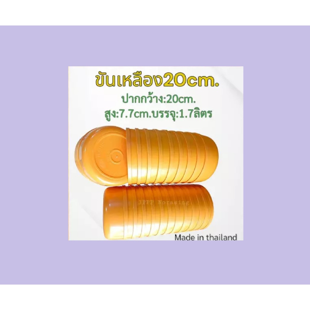 ขันน้ำ ขนาด 20 cm. สีเหลือง 12 ใบ และ 24 ใบ