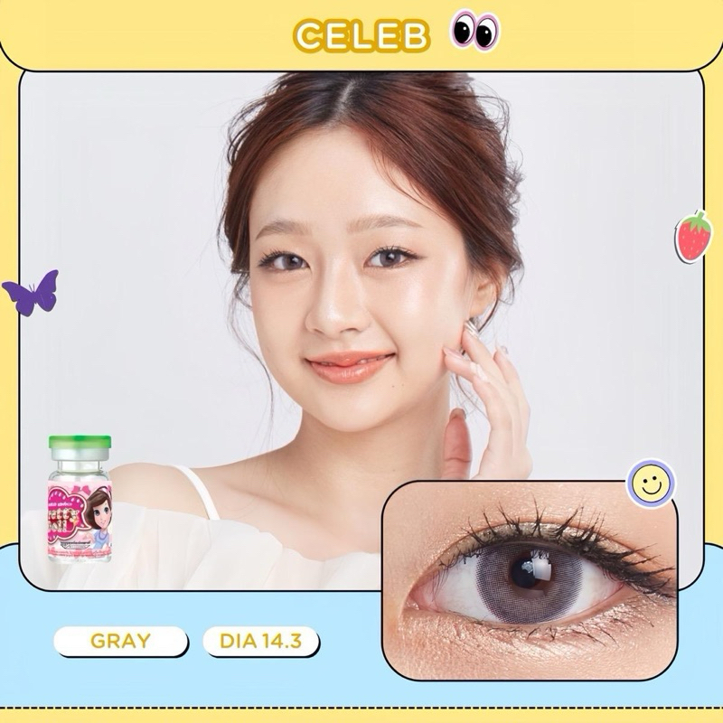 (COD)คอนแทคเลนส์Contactlens Celeb  สายตา+ปกติ Prettydoll 0.00 ถึง - 6.00 เลนส์นิ่มใส่สบายตา แถมตลับ