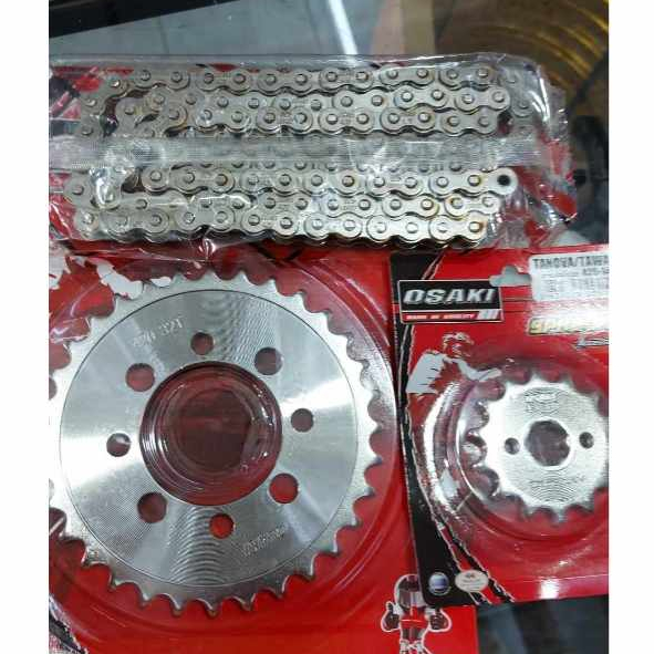 ชุดโซ่เสตอร์ (ยกชุดโซ่+เสอตร์) HONDA C70 C700 คัสต็อม ดรีม100คุรุสภา เสตอร์ชุบเลสOSAKIแท้ตรงรุ่น