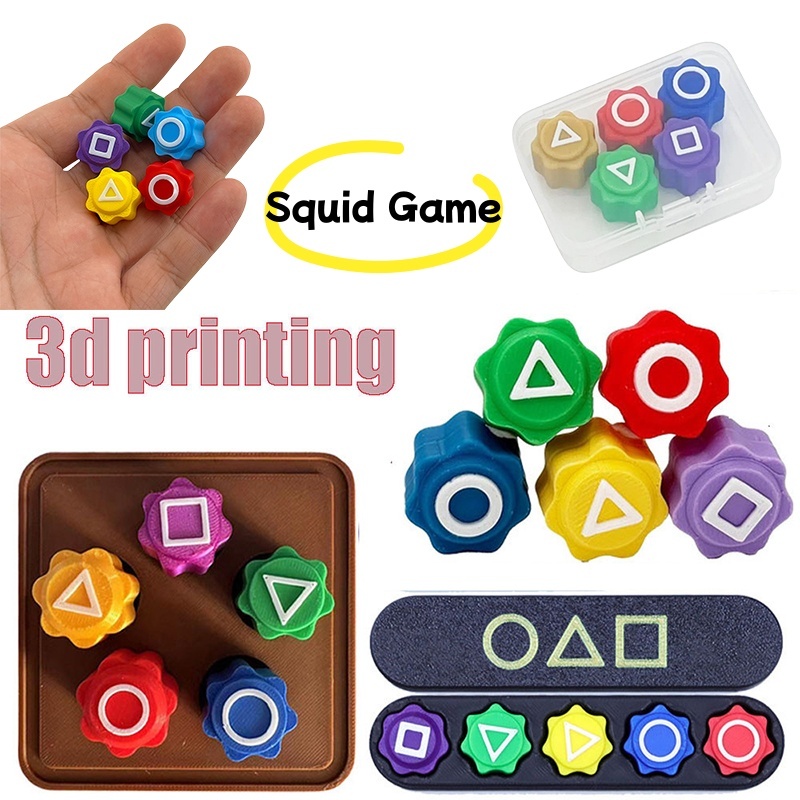 ของเล่นพิมพ์ 3D Squid Game Gonggi Stones เกม JackStone เกาหลี ของเล่นเกมปลาหมึก จัดส่งในประเทศไทย
