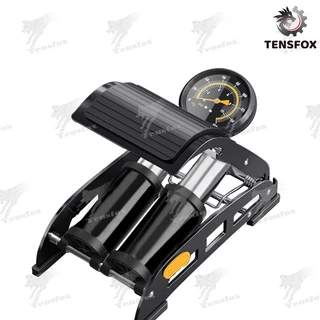 Tensfox สูบลมแบบเท้าเหยียบ สูบลมพกพา สูบลมเท้าเหยียบ สูบลมไว เครื่องสูบลม แบบท่อคู่ มีเกจจ์