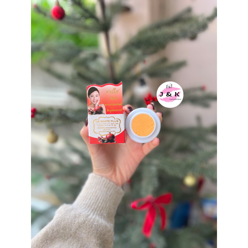 OK White Plus แท้100%🍎 ครีมทับทิมผสมคอลลาเจน ไนท์ไวท์ครีม