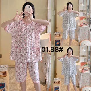 พร้อมส่ง!!!ชุดนอนกางเกงขาสั้น กระดุมผ่าหน้า Big size หลากสี