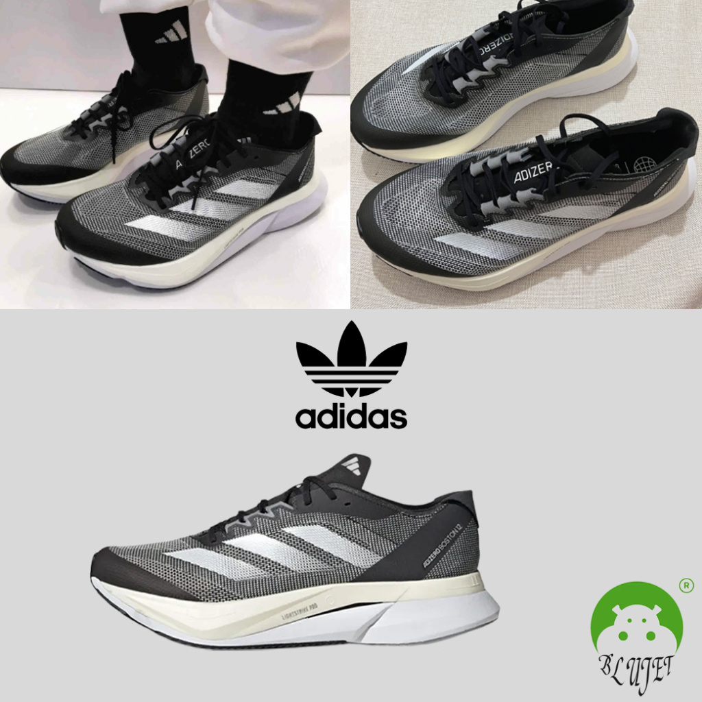 Adidas Adizero Boston 12 'Black White' ID4234 รองเท้ากีฬา ผู้ชายนางสาว อาดิดาส