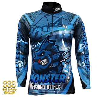 เสื้อตกปลา,ปั่นจักรยาน Set สี 27 Monster Fishing Attack มีให้เลือก 4 สี (สินค้าพร้อมจัดส่ง) ป้องกันแสง UV