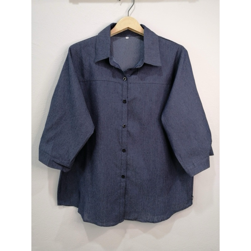 🔥SALE🔥เสื้อเชิ้ตเเขนสามส่วน ผ่าหน้า ผ้ายีนส์ ใส่สบาย - รูปที่ 2