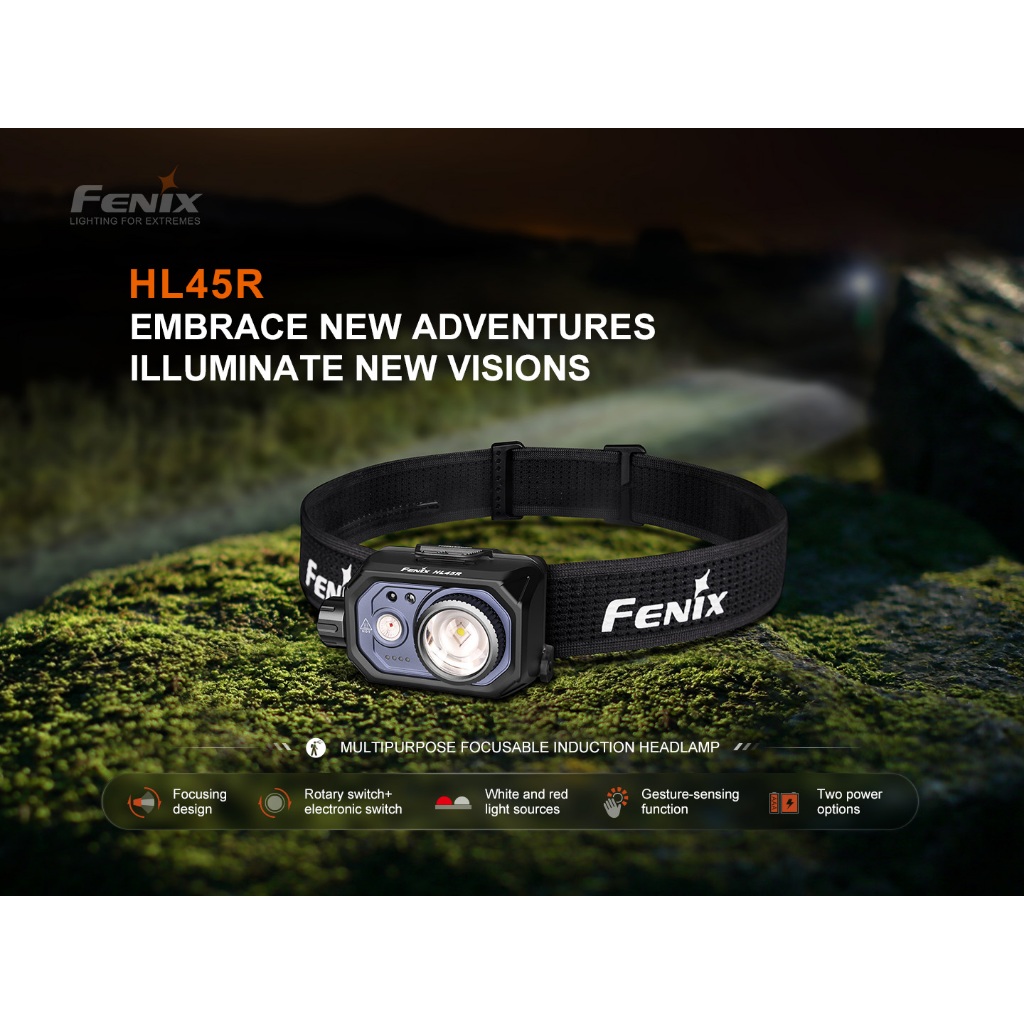 ไฟฉายคาดหัว FENIX HL45R RECHARGEABLE HEADLAMP : สินค้ารับประกัน 3 ปี