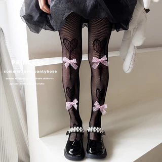 ถุงน่อง ตะข่ายเด็ก ติดโบว์ ใส่กีฬาสี ใส่เต้น #ถุงน่องตะข่ายโบว์ชมพู