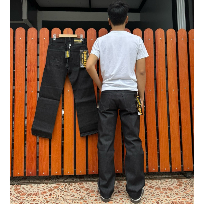 กางเกงยีนส์ขากระบอก ผ้าดิบ14 ออนซ์ ปั้นเฟดง่าย ป้ายCHECKUPแถมป้าย+ตะขอฟรี - รูปที่ 2