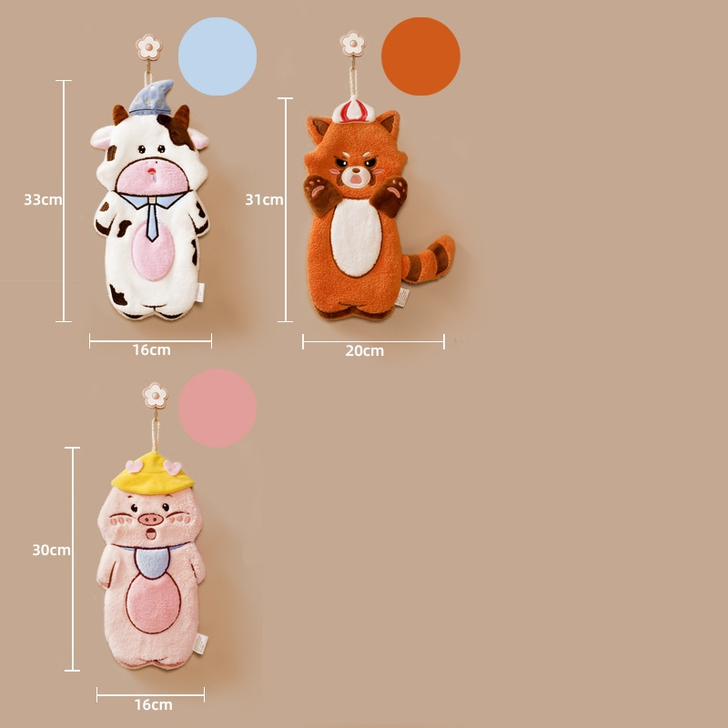 ShopAt.Two[NP-7197] ผ้าเช็ดมือการ์ตูนน่ารัก ผ้าเช็ดมือแบบแขวน ซับน้ำได้ดี - รูปที่ 5