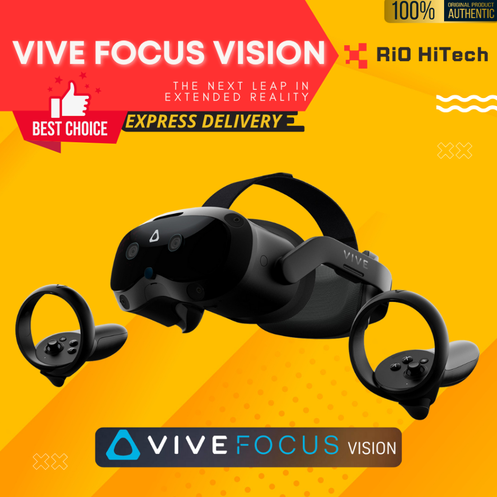 HTC Vive Focus Vision VR Headset with DisplayPort PC Streaming Kit & Starter Game Pack