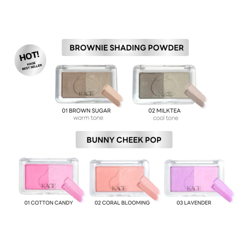 ถูก/แท้/มีไลฟ์ บลัชออน คอนทัวร์ Kage Bunny Cheek Pop&Brownie Shading Powder คาเกะ ปัดแก้ม ทาแก้ม หน้ามีมิติ ทำกรอบหน้า - รูปที่ 2