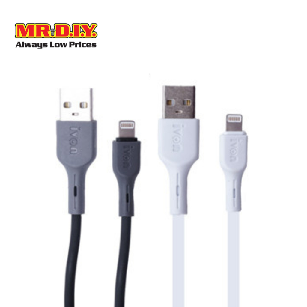 IVON สายชาร์จ เชื่อมต่อข้อมูล USB ยาว 1 เมตร (2.4 A) ชาร์จเร็ว คละสี