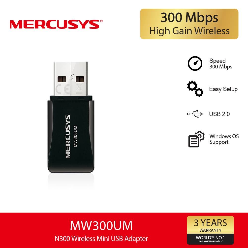 Mercusys MW300UM N300 Wireless Mini USB Adapter