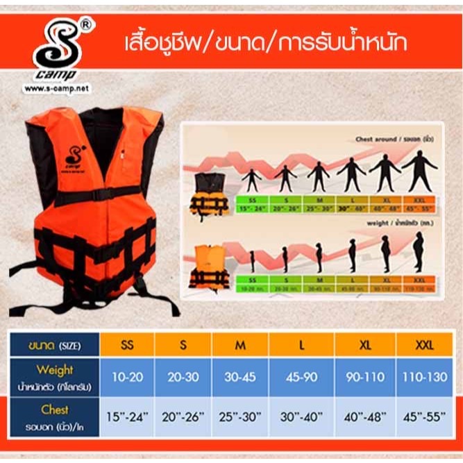 เสื้อชูชีพรุ่น S-1 (พรางเทาต่อดำ) มีแถบสะท้อนแสงสามารถมองเห็นได้ในระยะไกล มีนกหวีดและสายรั้งขา เพื่อความปลอดภัย - รูปที่ 7