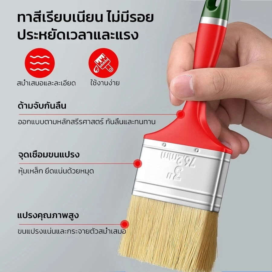 Mitsushi แปรงทาสีบ้าน แปรงแบน แปรงทาสี แปรงทาสีบ้าน 1-4นิ้ว  แปรงทาสีเกรดพรีเมี่ยม ขนนุ่มปานกลาง Paint brush thumbnail 7