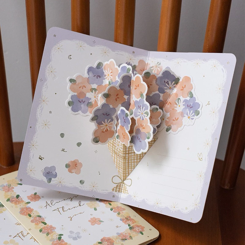 SHOP21 > การ์ดอวยพรช่อดอกไม้ ทุกเทศกาล แบบpop up พร้อมซองน้ำตาล (AI)