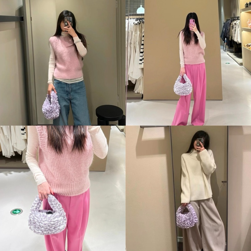 (พร้อมส่ง) กระเป๋า Cos Micro/Mini Dahlia Bag สี Black/Purple ของแท้100% - รูปที่ 4