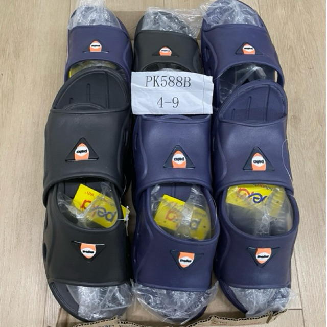 (ยกแพ็ค 6คู่) รองเท้าแตะแบบสวม PK588-B น้ำหนักเบา คละสีเข้ม คละไซส์4-9