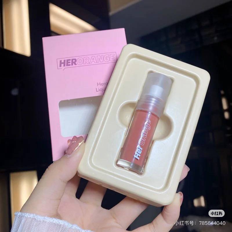 C.164.Herorange บลัชออนโทนนู้ด ทาตาแก้มปาก3in1 เนื้อครีมติดทน กันน้ำ เนื้อลิขลิด มี 6 สี ติดทน - รูปที่ 3