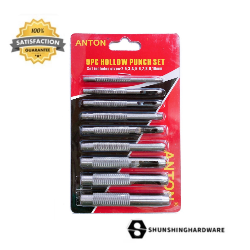 ANTON ชุด เหล็กปั๊มรู เหล็กตอกรู 9PC