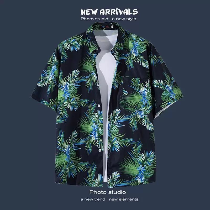 เสื้อเชิ้ตเสื้อลายดอกไม้ ผ้าไม่หนาไม่บางใส่สบาย  เหมาะสำหรับทุกโอกาส - รูปที่ 5