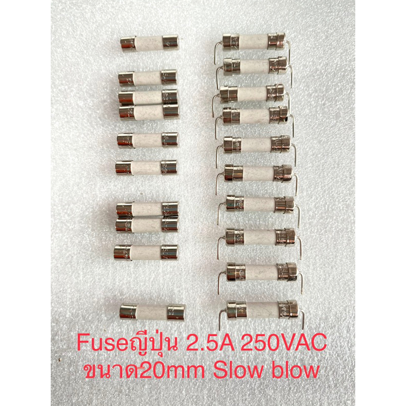 (10ชิ้น) Slow blow Fuse T2.5AH 250VAC 20mm ฟิวส์เซรามิกญี่ปุ่น 2.5A 250VAC 2.5A250VAC 2.5A 250V 2.5A