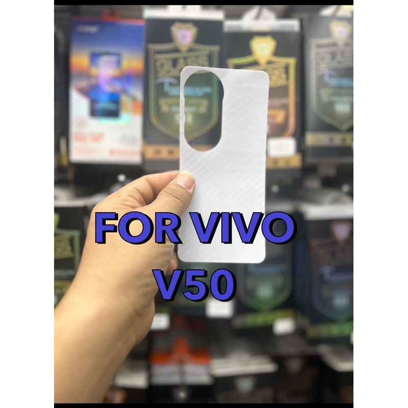 ฟิล์มหลังกันรอยลายเคฟล่า สำหรับรุ่น ViVO V50(5G)/V40/V40Pro(5G)!ตรงรุ่น! กันรอยขีดข่วน ป้องกันหลังเครื่อง