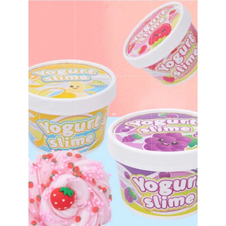 สไลม์สำหรับเด็ก ไม่ติดเสื้อผ้า ไม่ติดมือ สไลม์โยเกิร์ต สไลม์รสผลไม้ ปลอดสารพิษ Yogurt Fruit Cream Slime Clay