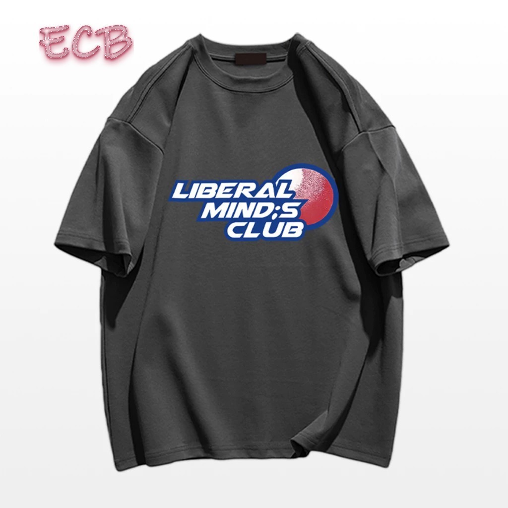 เสื้อยืดคอตตอน สไตล์เกาหลีเรียบง่าย ขนาดใหญ่หลวม ระบายอากาศ สาวอวบใส่แล้วเพียวLN004 S-3XL ECB