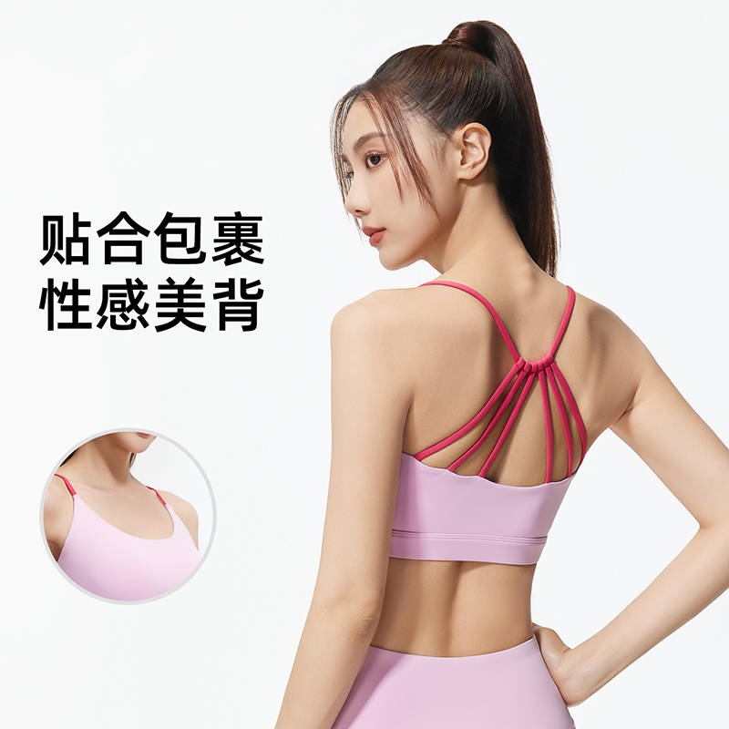 เสื้อบราโยคะ SportBra สปอร์ตบราออกกำลังกาย สายเดี่ยวไขว้หลังสายทูโทน ทรงใหม่สวยใส่สบายทรงสวย บราเย็บติด JYMN068