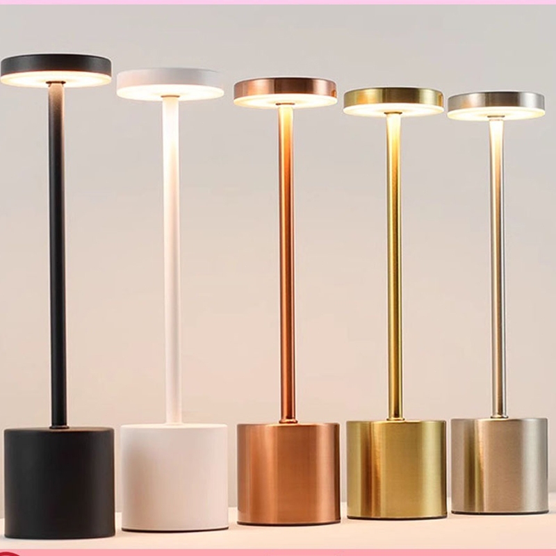 JQTH โคมไฟตั้งโต๊ะ LED โคมไฟอ่านหนังสือไร้สายแบนสูงพร้อม USB3 ระดับหรี่แสงได้ตกแต่งโต๊ะรับประทานอาหารห้องนอนและบาร์led L