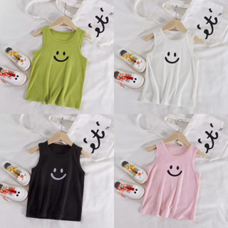 พร้อมส่งเสื้อแขนกุด ระบายอากาศได้ดี ลายหน้ายิ้ม แฟชั่นฤดูร้อ…