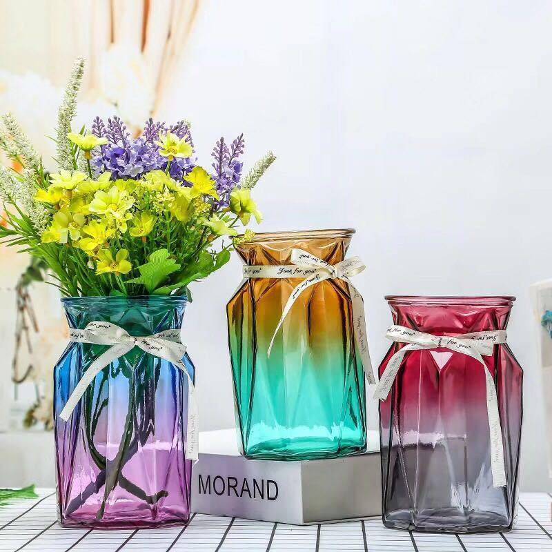 พร้อมส่ง［Becky home shop］แจกันดอกไม้ แก้วโปร่งใสแจกันยุโรปห้องนั่งเล่นที่เรียบง่ายตกแต่งในสไตล์การจัดดอกไม้