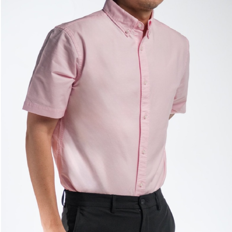 era-won เสื้อเชิ้ต รุ่น OXFORD SHORT-SLEEVED SHIRT สี Pink club