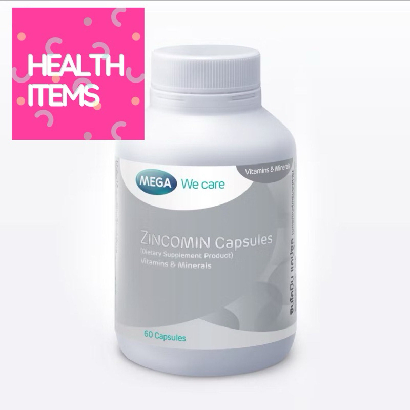 MEGA We care เมก้าวีแคร์ ZINCOMIN (60 's ) ซินโคมิน 60 เม็ด