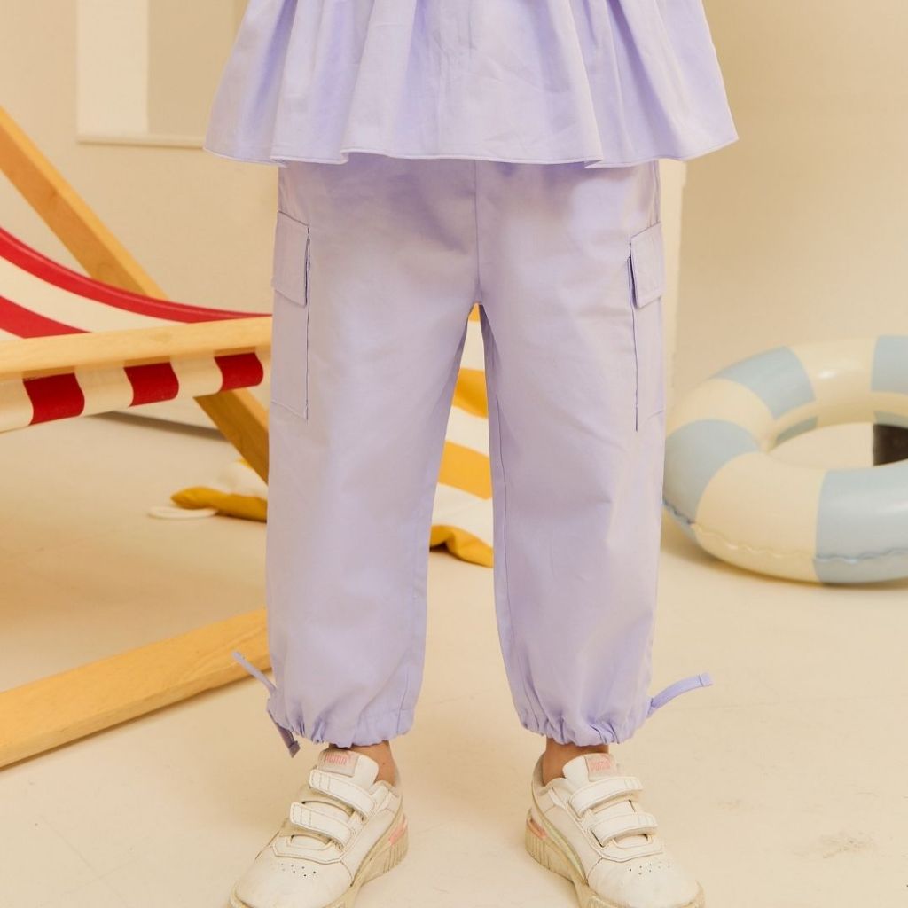 e'clat กางเกงเด็ก กางเกงขายาวเด็กผู้หญิง 1-6ปี เอวยางยืด ผ้าcotton100% ผ้าไม่ยืด ใส่สบาย 8085