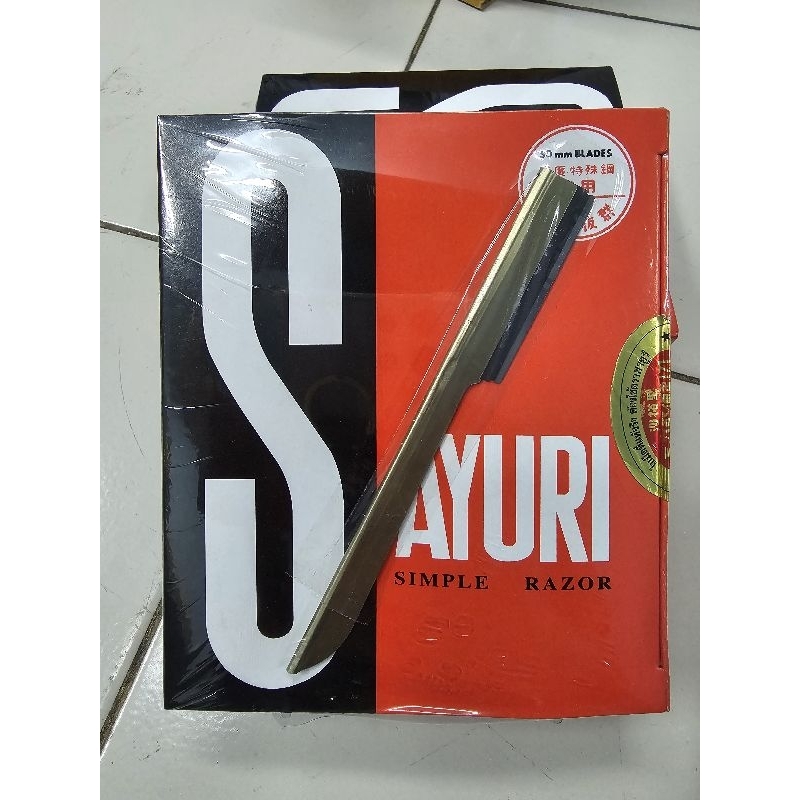 🚚24h.พร้อมส่ง🏍มีดโกน saruyi ด้ามทอง 1กล่อง/[+- 40ชิ้น]