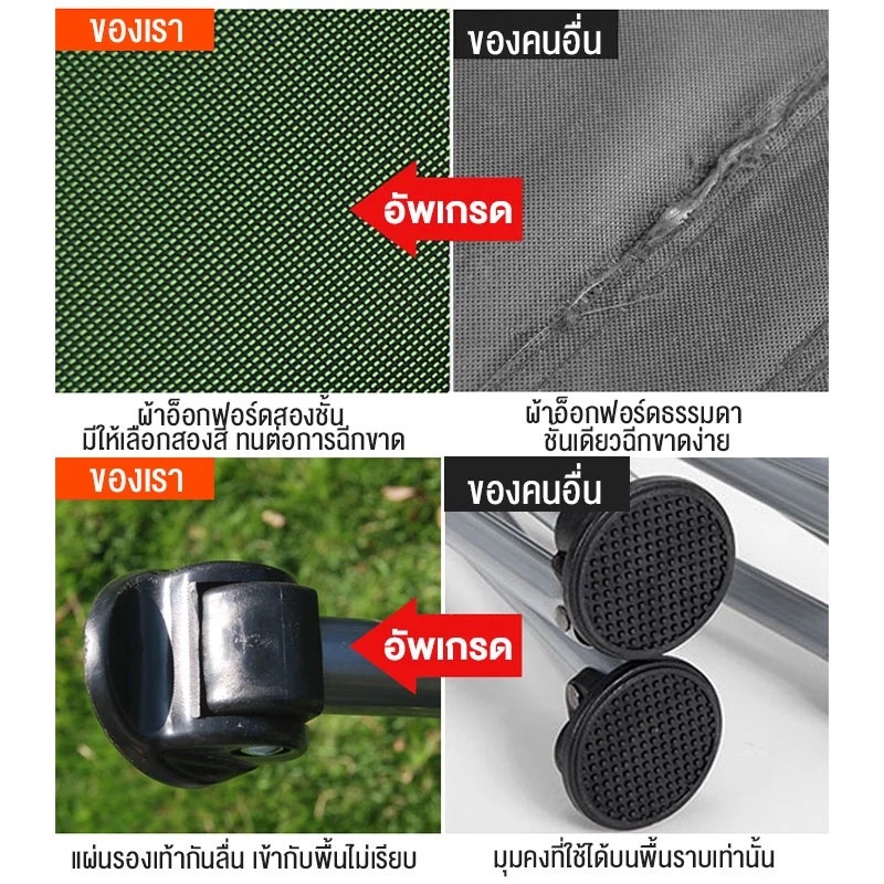 เก้าอี้แคมป์ปิ้ง เก้าอี้สนาม ปิคนิค พับและพกพาได้ ท่ออลูมิเนียมหนา รับน้ำหนัก 200kg แถมถุงจัดเก็บ - รูปที่ 3